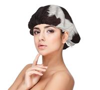 Cow Skin Abstract Africa Animal Black,Adjustable Silk Hair Wrap Adult's Satin Sleeping Cap Hair Women's Elastic Sleep Bonnet