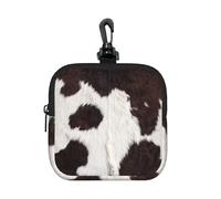 Cow Skin Abstract Africa Animal Black, Coin Purse Square Zipper Storage Bag, Change Pouch with Lobster Buckle Clasp Buckle, Change Purse