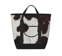 Cow Skin Abstract Africa Animal Black,Lunch Bags Large Capacity Insulated Tote Bag For Women Men Work Picnic Travel