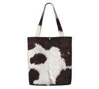 Cow Skin Abstract Africa Animal Black,Reusable Grocery Bags Shopping Tote Bags Large Capacity Canvas Shoulder bag