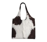 Cow Skin Abstract Africa Animal Black,Reusable Tote Bags Grocery Bags Large Capacity Canvas Shopping Shoulder bag
