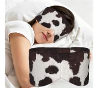 Cow Skin Abstract Africa Animal Black, Sleep Mask for Home Travel, Full Eye Covers Light Blocking Eye Mask Sleep Eye and Ear Muffs