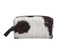Cow Skin Abstract Africa Animal BlackLarge Capacity Cosmetic Organizer，Travel Makeup Bag for Women