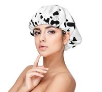 Cow Skin Dalmatians Dog Spots Animal Animals Dalmatian,Adult's Satin Sleeping Cap - Women's Elastic Sleep Bonnet, Adjustable Overnight Hair Cover