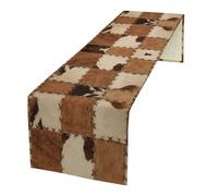 Cow Skin Print Table Runner,Western Style Cowhide Leather Animal Hair Print Table Runner for Home Kitchen Table Decor Dining Coffee Room Party Decor 13x120 Inch