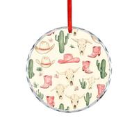 Cow Skull Boots Cactus Hats Hanging Ornament Decoration Glass Pendant Christmas Tree Happy Engagement Gift for Wedding
