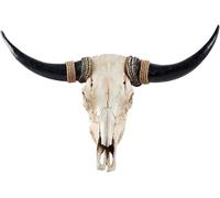 Cow Skull Wall Decor,Long Horn Cow Skull Wall Hanging, Faux Longhorn Skull Faux Taxidermy Head Wall Decor Handmade Simulation Large Bull's Head Farmhouse Decor Wall Sculpture Long Horn Bison Bull Skul
