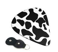 Cow Spot 6 Pack Guitar Picks With Holder, Personalized Guitar Plectrums Non-Slip Portable Ukulele Bass Picks 0.96mm For Acoustic Guitar Lovers Gifts