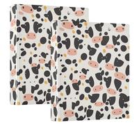 Cow Spot Black and White Binder 3 Ring Binder With Inner Pockets 1/2 Pack of Binder For Office Hard Cover