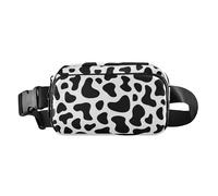 Cow Spot Black and White Fashion Fanny Pack Waist Bag for Men Women Mini Croose Body Purse with Adjustable Strap for Travel Vacation Running, Cow Spot Black And White, One Size