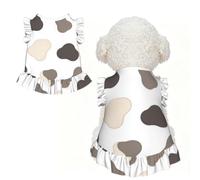 Cow Spot Black White L Pet Apparel for Small Dogs-Cute Summer Outfit for Puppy, Soft Breathable Pet Clothes for Cat