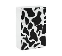Cow Spot Cigarette Case, Plastic Waterproof Shockproof, Airtight Push Open Cigarette Box, Capacity King Size Cigarette Holder, Portable Cigarette Container for Outdoor Travel Camping Office