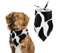 Cow Spot Dog Bandana Triangle Dog Scarf Washable Polyester Dog Bibs Cute Pet Bandana for Medium Large Dogs Puppy and Cats
