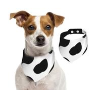 Cow Spot,Dog Bandanas Cotton Pet Scarf Adjustable Bibs for Pet,M