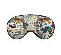 Cow Spot Eye Mask Sleep Mask for Side Sleeper Women Men Pressure-Free & Light Block-Out Blindfold Soft Comfortable Eye Covers Breathable Blindfold Adjustable