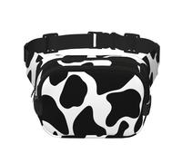 Cow Spot Fanny Pack For Women Waterproof Adjustable Belt Bags Waist Pack Fashion Casual Crossbody Bags Bum Bag For Running Workout Hiking Traveling, Black, One Size