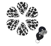 Cow spot Guitar Picks 6 Pack 3 Different Thickness Celluloid Guitar Plectrums with Guitar Pick Holder Personalized Guitar Pick for Acoustic Guitar, Electric Guitar, Bass, Ukulele