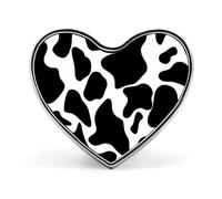 Cow Spot Heart Pin, 1 Inch Metal Love Lapel Pins - Lightweight, Smooth Edges, Versatile Badge Brooch for Jackets, Shirts, Bags, Gifts for Friends, Family