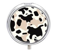 Cow Spot Pill Box, 3 Compartment Small Pill Case Waterproof Travel Pill Organizer for Pocket Or Purse Portable Mini Medicine Tablet Vitamin Holder Pill Case