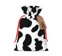 Cow Spot Print Christmas Drawstring Gift Bag, Burlap Favor Pouch For Birthday And Holiday Celebrations-S Size