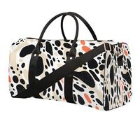 Cow Spot Print Foldable Travel Duffle Bag Waterproof Sports Gym Bag with Shoulder Straps