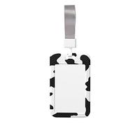 Cow spot Print Id Badge Holder Sliding Card Holder Vertical Card Protector Cover Case Teacher Lanyard for Office Women Men