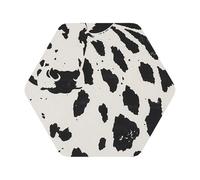 Cow spot Print Leather Coaster Set of 6, Hexagon Coasters Table Decorative Coffee Cup Beverage Coasters Wine Beer Bar Coasters for Hot Drinks Table Protection