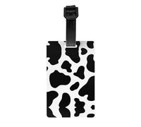 Cow spot Print Luggage Tags with Full Back Privacy Cover - Bright Suitcase Identifier for Travel, Cruise & More