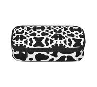 Cow Spot Print Pencil Case,Large Capacity Zipper Stationery Organizer