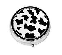 Cow spot Print Round Pill Organizer 3 Compartment Pill Box Portable Medicine Pill Case for Outdoor Travel