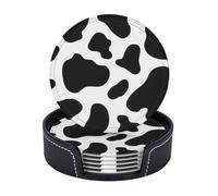 Cow spot Print Set 6 Cup Coasters Coffee Table Kitchen Office Home Decor Daily Use Party Supplies