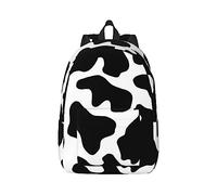Cow Spot Printed Casual Backpack For Women Lightweight Canvas Backpack Travel Daypack Laptop Backpack, Black, S