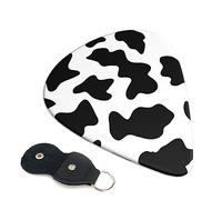 Cow Spot Printed Guitar Picks 6 Pcs Guitar Plectrum Acoustic Electric Guitar Pick For Bass Electric Acoustic Guitars Ukulele Thin Medium Thick Set 0.96mm