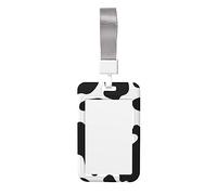 Cow Spot Printed Id Badge Holder with Lanyard Vertical Id Protector Bage Clips for Nurse Teacher Office Worker