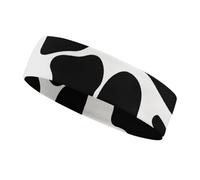Cow Spot Sweatbands Wicking and Moisture-Wicking Function Running Headband Cotton Polyester Fiber Sweat Band for Tennis Basketball Running Gym Working Out