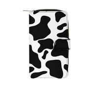 Cow Spot Wallet Multifunctional Leather Wallets for Men Compact Long Wallet Credit Card Holder Passport Bag