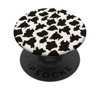 Cow Spots Animal Print in Black and White PopSockets Adhesive PopGrip