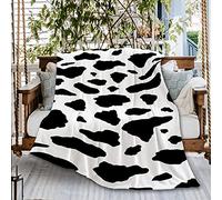 Cow Spots Print Black and White Sofa Throw Blanket Flannel Super Soft Fleece Bedspread Home Decor All Season for Bed Couch Living Room X-Small 40"x30" Toddler/Pet