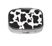 Cow Spots Print,Meta Pill Box 2 Compartment Medicine Case,Portable Organizer