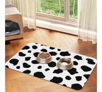 Cow Spots,Waterproof Pet Feeding Mat,PU Leather Placemats for Cat Dog Water Bowl,Food Mats,30x45cm