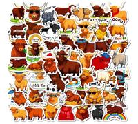 Cow Stickers - 56 Pieces Waterproof Funny Self-Adhesive Vinyl Decals for Drinking Bottles & Laptops Cute Animal Stickers for Children's Party Adults Scrapbooking Christmas Birthdays