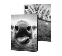 Cow Sticking Out It Tongue Cute Tablet Case Unisex Slim Hard Protective Cover Compatible with iPad 9th/ 8th/ 7th