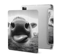 Cow Sticking Out It Tongue Cute Tablet Case with Pencil Holder Unisex Slim Hard Protective Cover Compatible with iPad 2020 /Pro 2020/2020 AIR 4 /Pro 2021