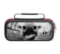 Cow Sticking Out It Tongue Funny Carrying Case for Switch Hard Protective Cover for Game Card and Accessories