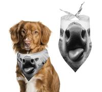 Cow Sticking Out It Tongue Printed Dog Bandanas Adjustable Trendy Triangle Pet Scarffor Small Medium Large