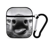 Cow Sticking Out It Tongue Trendy Bluetooth Earbuds Protector Cute Wireless Earbud Case Covers Compatible with Airpods 1/2