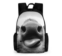 Cow Sticking Out It Tongue Trendy Printed Travel Backpack with Pocket Funny 16 Inch Shoulder Daypack for Work Hiking Camping