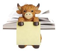 Cow Sticky Note Dispenser, Cute High-Land Cow Resin Note Holder Includes 3x3” 100 Sheets Strong Adhesive Notes, for Home Office, Desk Organization, School & Gift Giving