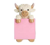 Cow Sticky Note Dispenser - Highland Pop-Up Memo Holder, Resin Pop-Up Sticky Note Holder | 3x3 Inch 100-Sheet Desk Memo Pad for Office Home Students Teachers Studio Desktop Organizer,Gift