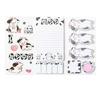 Cow Sticky Notes Set, 550 Sheets,Cute Cartoon Dog Post It Notes with 3 Point Pens, Self-Adhesive Writing Memo Pages Back to School Office Supplies